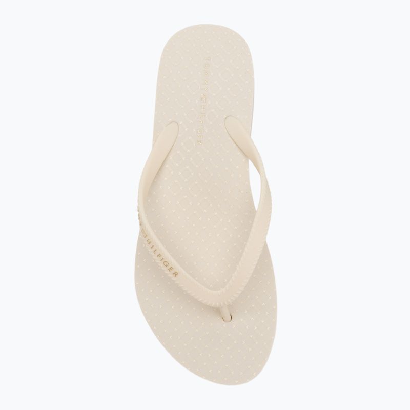 Дамски плажен сандал с каишка Tommy Hilfiger ivory petal flip flops 5