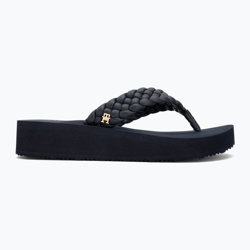 Дамски джапанки Tommy Hilfiger Wedge Cornrow Beach space blue 2