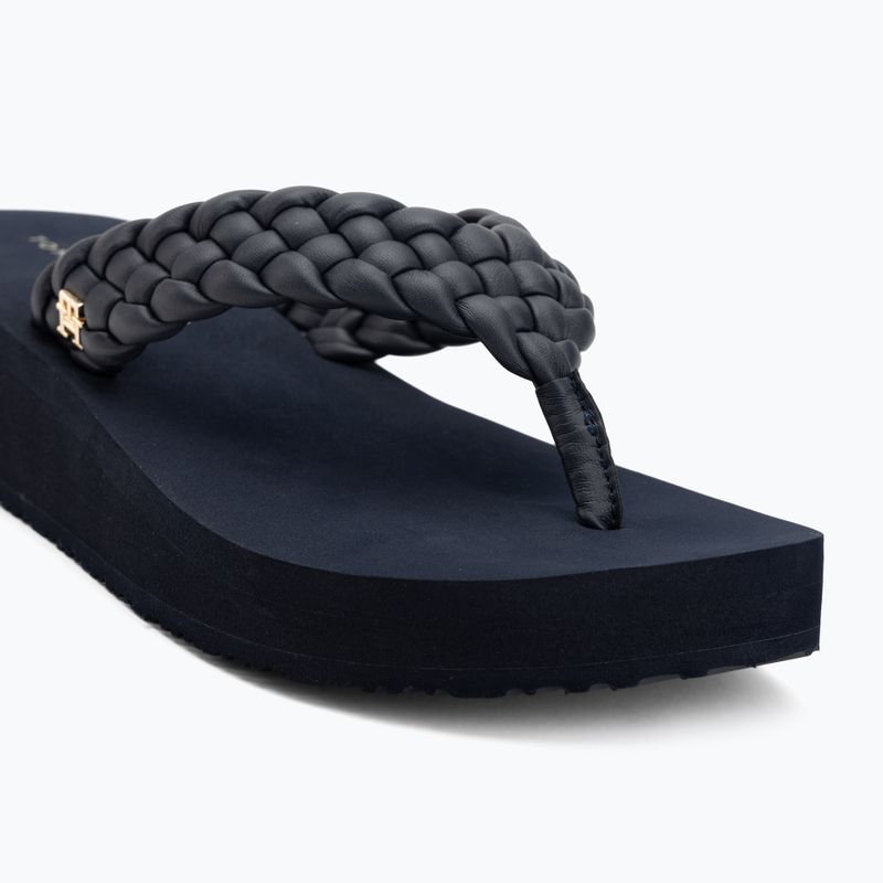 Дамски джапанки Tommy Hilfiger Wedge Cornrow Beach space blue 7