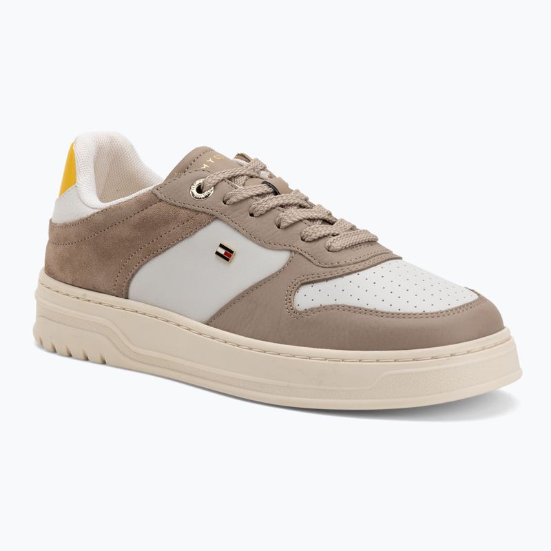 Дамски обувки Tommy Hilfiger Sporty Cupsole Tumbled Leather coastal taupe/ecru/yellow
