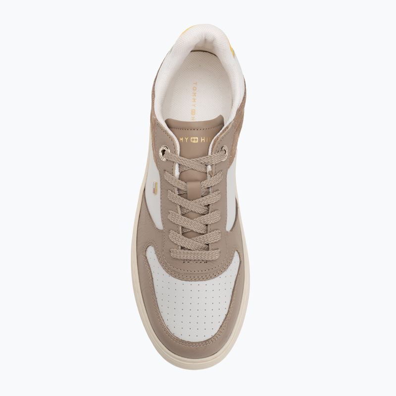 Дамски обувки Tommy Hilfiger Sporty Cupsole Tumbled Leather coastal taupe/ecru/yellow 5