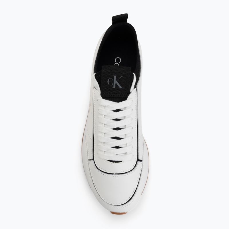 Дамски обувки Calvin Klein HW0HW02994 Retro Runner Sock Patch Leather bright white/black 5