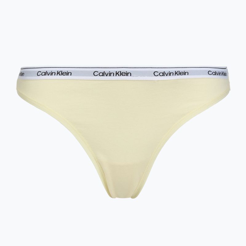Дамски бикини Calvin Klein LV00QD5209 Thong 3 чифта shoreline/snow heather/pear sorbe 2