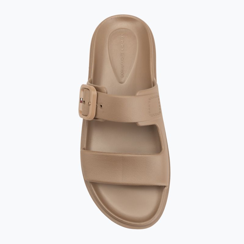 Дамски чехли Tommy Hilfiger Double Strap Sandal Pearl safari canvas pearlised 5