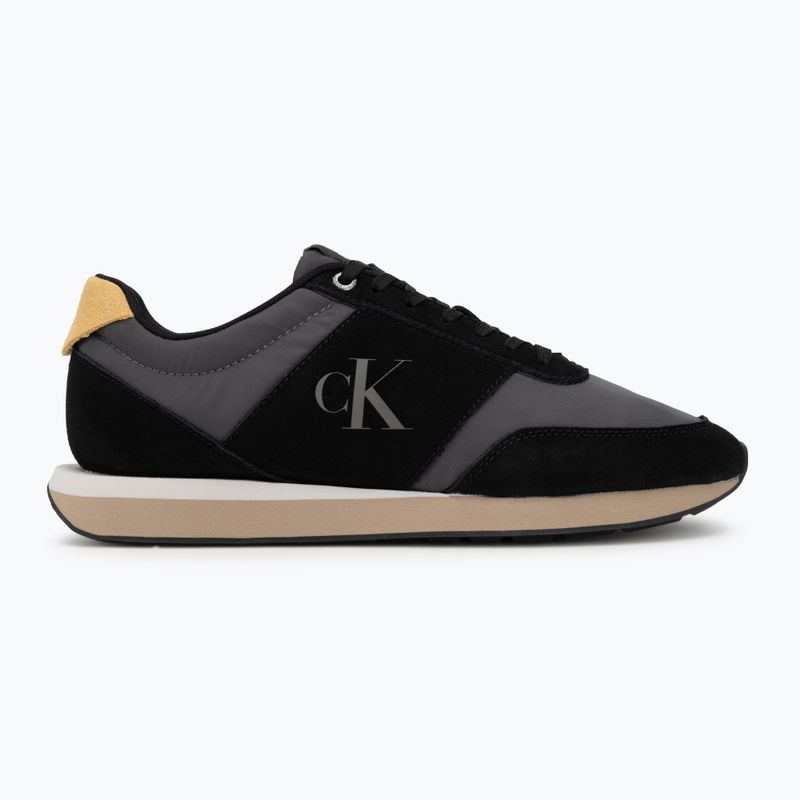Мъжки обувки Calvin Klein HM0HM02212 Retro Runner Bans Leather Suede black/iron gate/amber gold 2