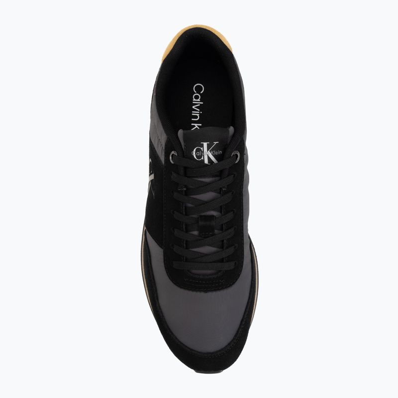 Мъжки обувки Calvin Klein HM0HM02212 Retro Runner Bans Leather Suede black/iron gate/amber gold 5