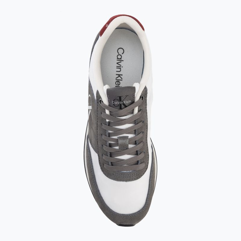 Мъжки обувки Calvin Klein HM0HM02212 Retro Runner Bans Leather Suede granite gray/white/rhubarb 5