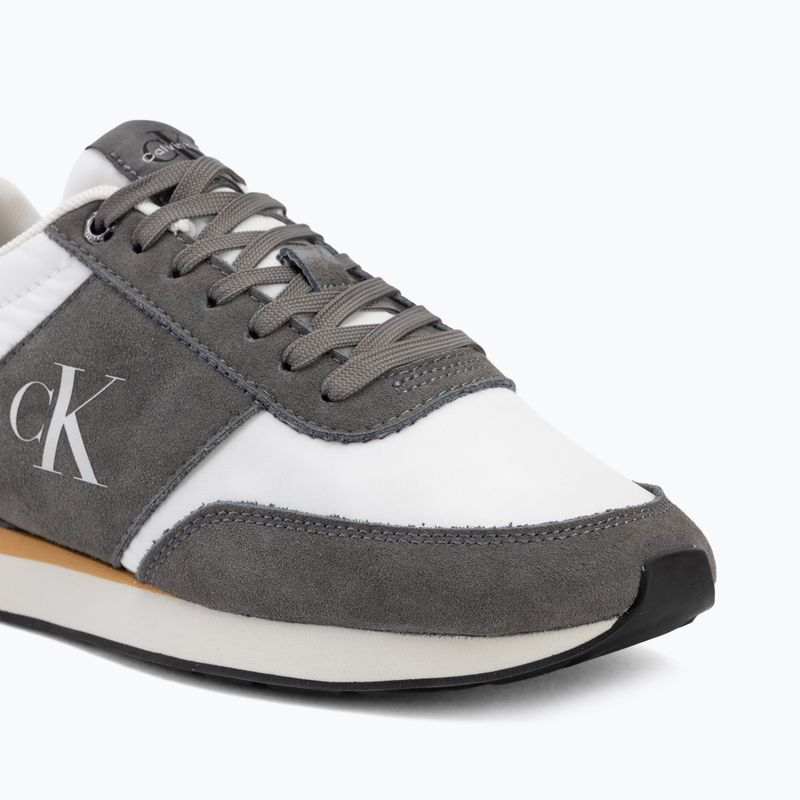 Мъжки обувки Calvin Klein HM0HM02212 Retro Runner Bans Leather Suede granite gray/white/rhubarb 7