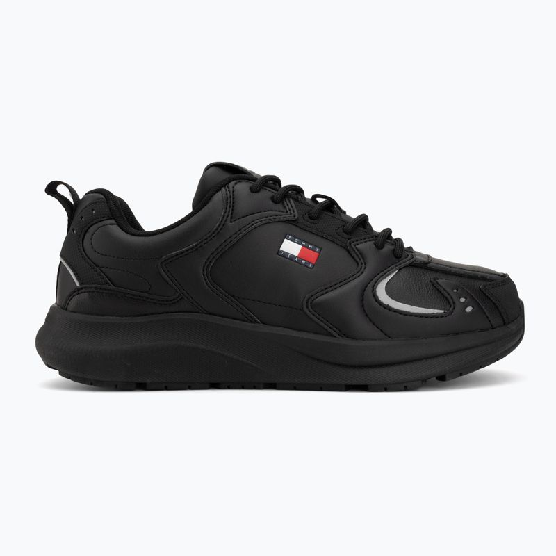 Мъжки обувки Tommy Jeans Runn Leather triple black 2