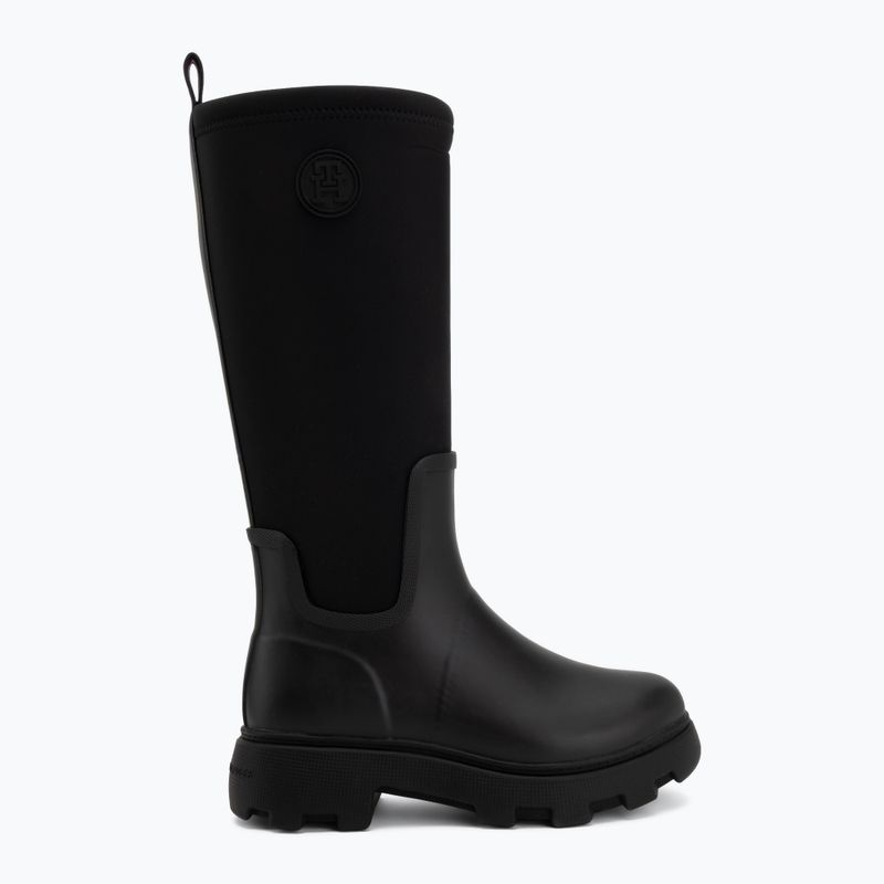Дамски гумени ботуши Tommy Hilfiger Stamp Warm Knee black 2