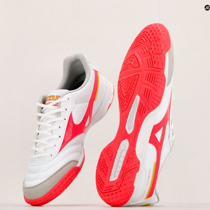 Mizuno Morelia Sala Classic IN white/flery coral2/bolt2 мъжки футболни обувки 14