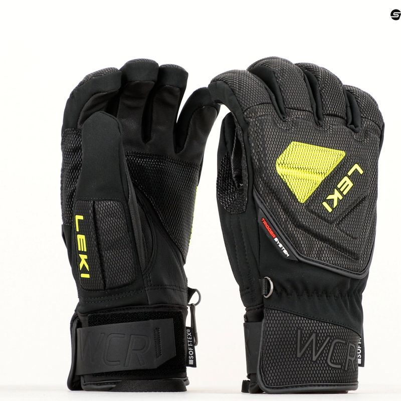 Мъжки ски ръкавици LEKI WCR C-Tech 3D black ice/lemon 9