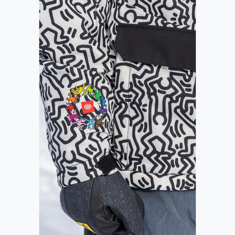 Мъжко яке за сноуборд 686 Spectra Insulated keith haring white colorblock 3