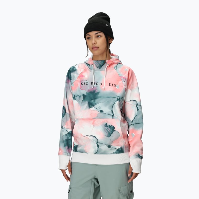 Дамски суитшърт за сноуборд 686 Bonded Fleece Pullover Hoody geranium pink ink 4