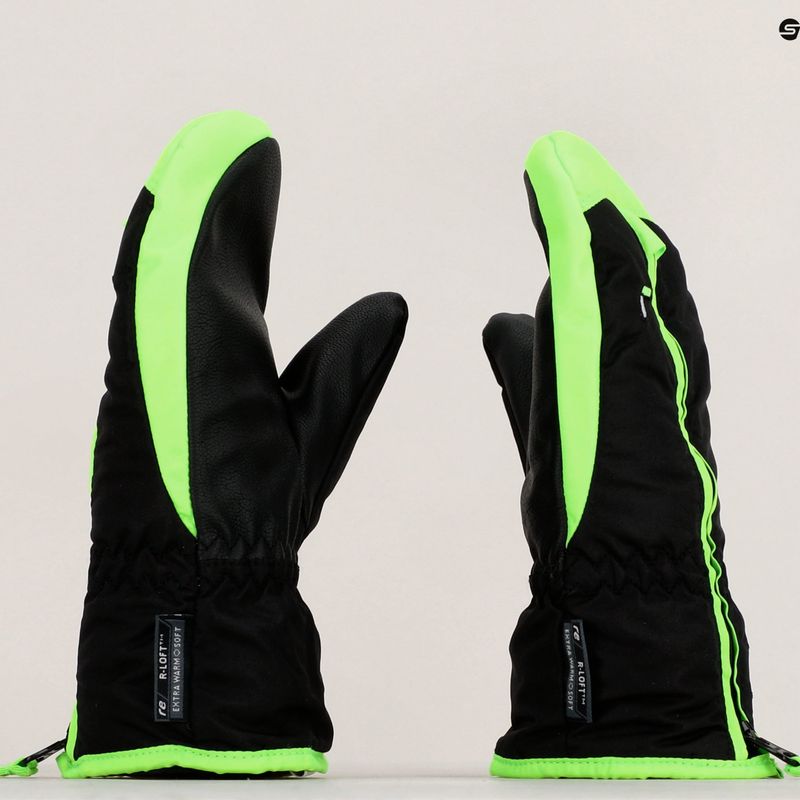 Детски ски ръкавици Reusch Ben Mitten black/neon green 10