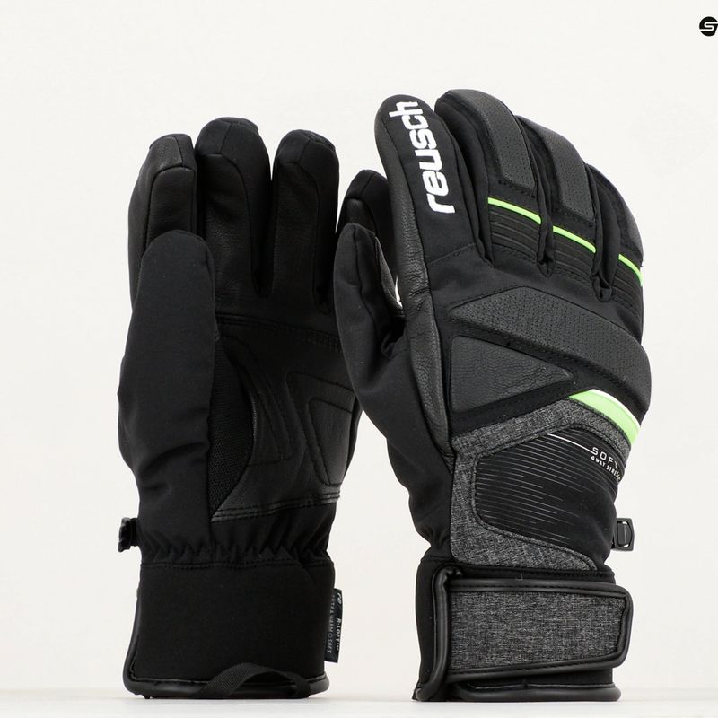 Ски ръкавица Reusch Storm R-Tex Xt черна/черна меланж/неоново зелено 9