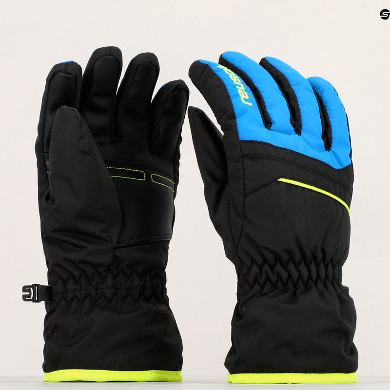Детска ски ръкавица Reusch Alan black/brilliant blue/safety yellow 11