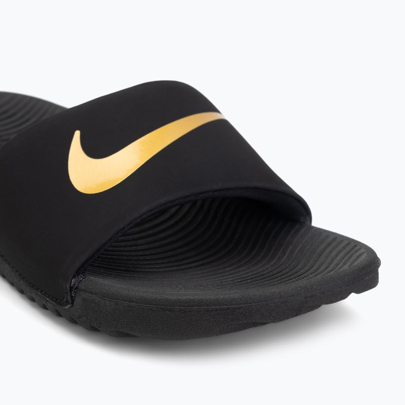 Детски чехли Nike Kawa black/metallic gold 7