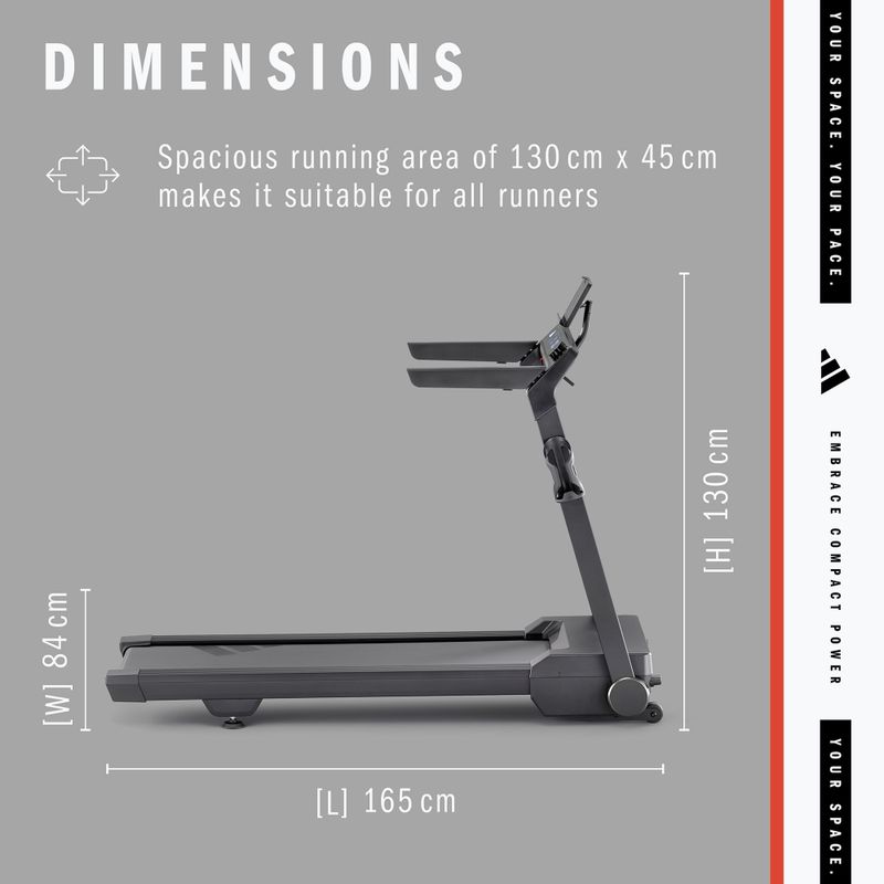 adidas T-24C Сгъваема бягаща пътека електрическа бягаща пътека черна 15