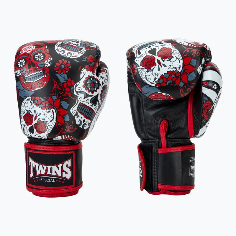 Боксови ръкавици Twins Special Fancy FBGVL3-53 Skull red/black 3