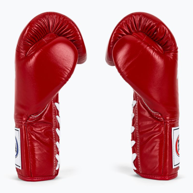 Fairtex Pro Competition Боксови ръкавици със заключен палец Кожа червена 4