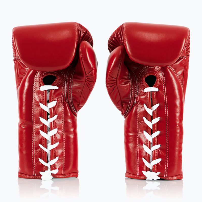 Fairtex Pro Competition Боксови ръкавици със заключен палец Кожа червена 2