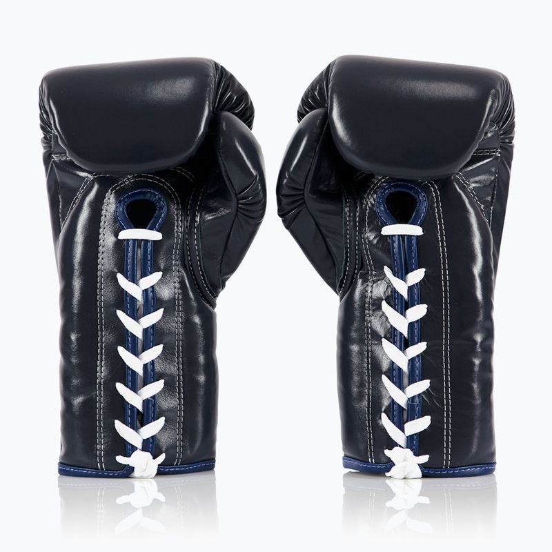 Боксови ръкавици Fairtex Pro Competition Locked Thumb leather blue 2