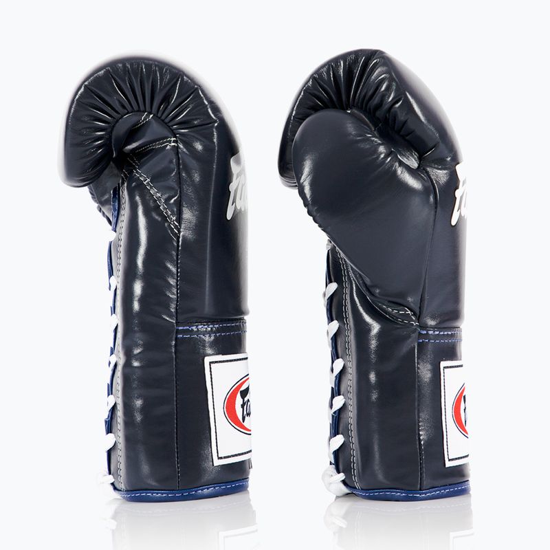 Боксови ръкавици Fairtex Pro Competition Locked Thumb leather blue 3