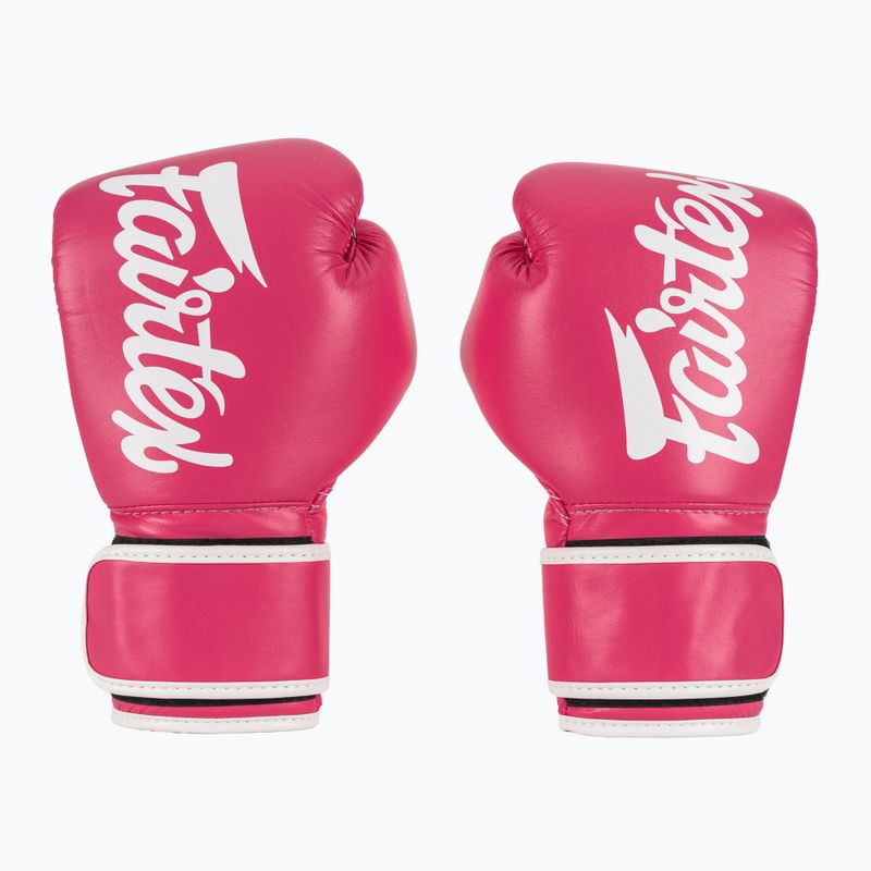 Боксови ръкавици Fairtex Microfiber pink/white 2