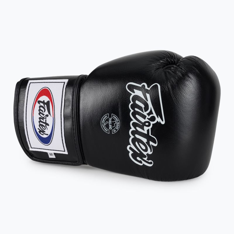 Боксови ръкавици Fairtex Super Sparring - с блокиран палец, черни 5