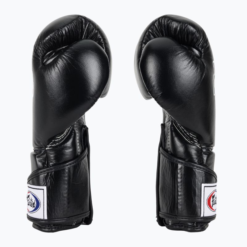 Fairtex Стилни ъглови боксови ръкавици за спаринг - заключен палец черни 4