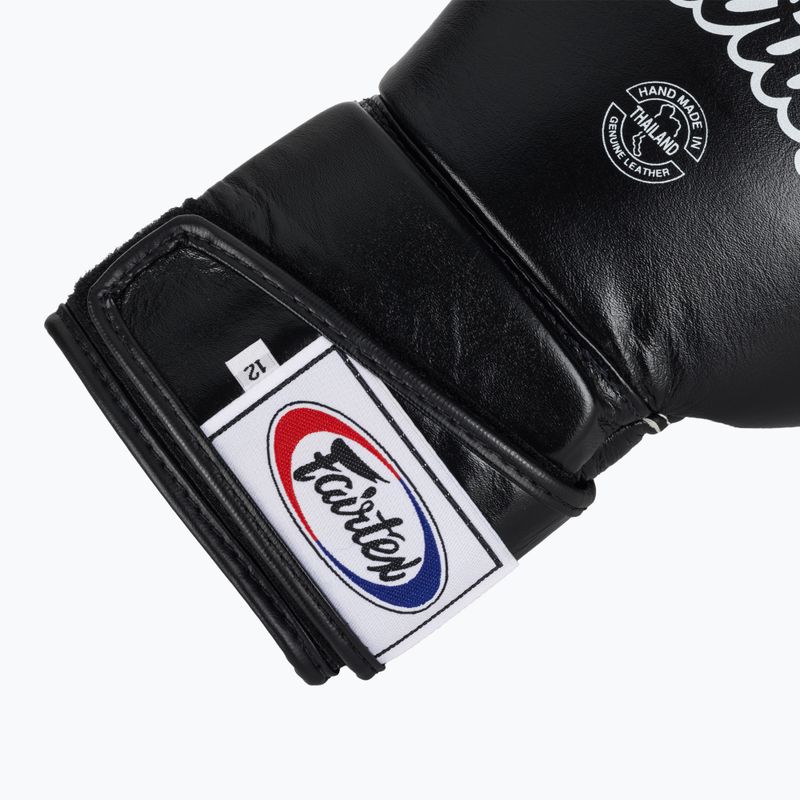 Fairtex Стилни ъглови боксови ръкавици за спаринг - заключен палец черни 6
