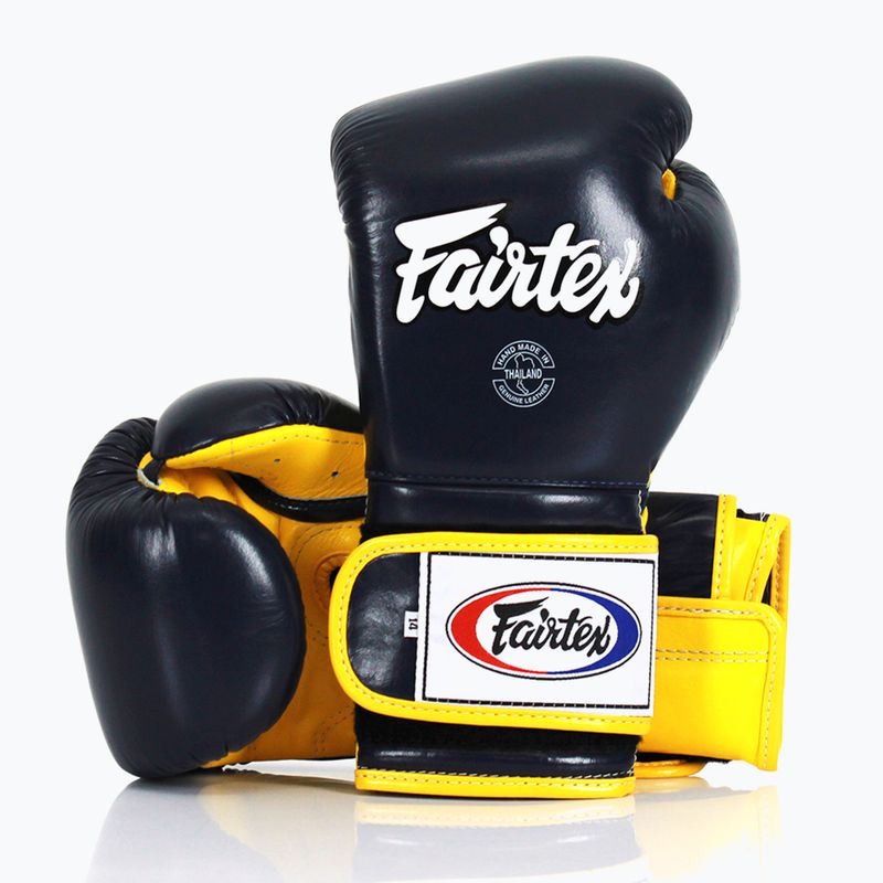 Боксови ръкавици Fairtex Heavy Hitter's Mexican Style blue/yellow 4