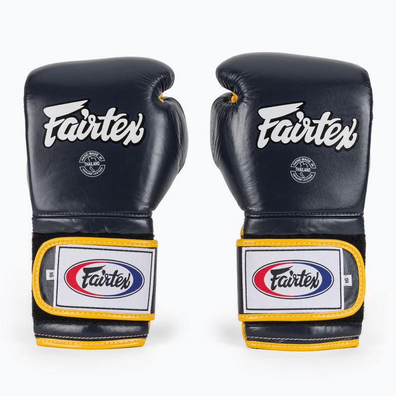 Боксови ръкавици Fairtex Heavy Hitter's Mexican Style blue/yellow 2