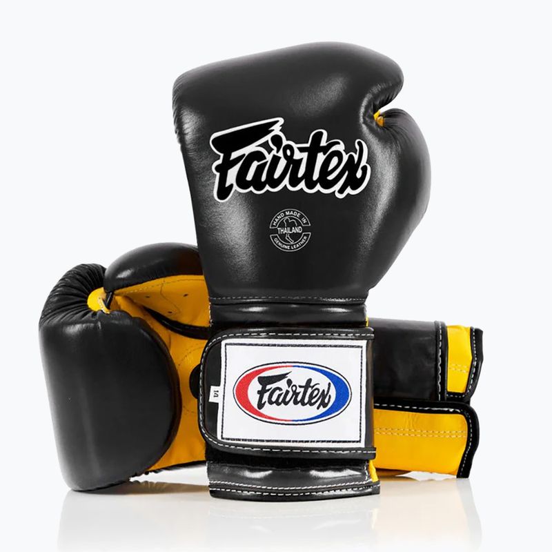 Боксови ръкавици Fairtex Heavy Hitter's Mexican Style black/yellow 4