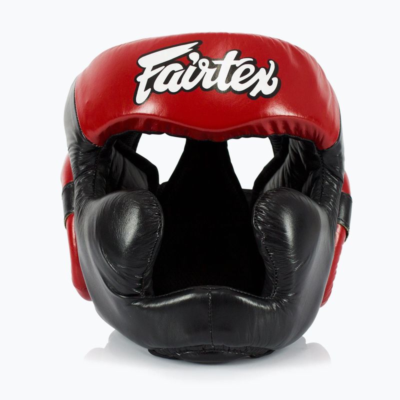 Боксова каска Fairtex Diagonal Vision Sparring - Full Head Coverage black/red 2