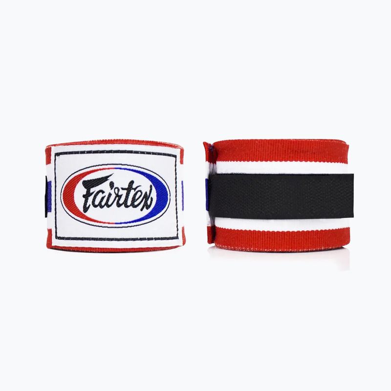 Fairtex Handwraps 455 cm червено/бяло/синьо боксови превръзки