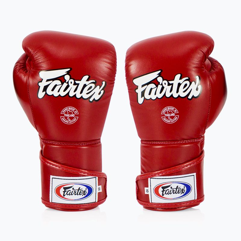 Боксови ръкавици Fairtex Stylish Angular Sparring - Locked Thumb red