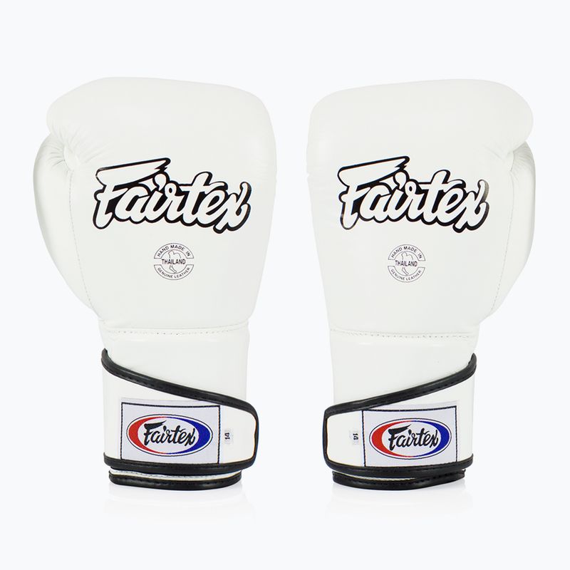 Боксови ръкавици Fairtex Stylish Angular Sparring - Locked Thumb white