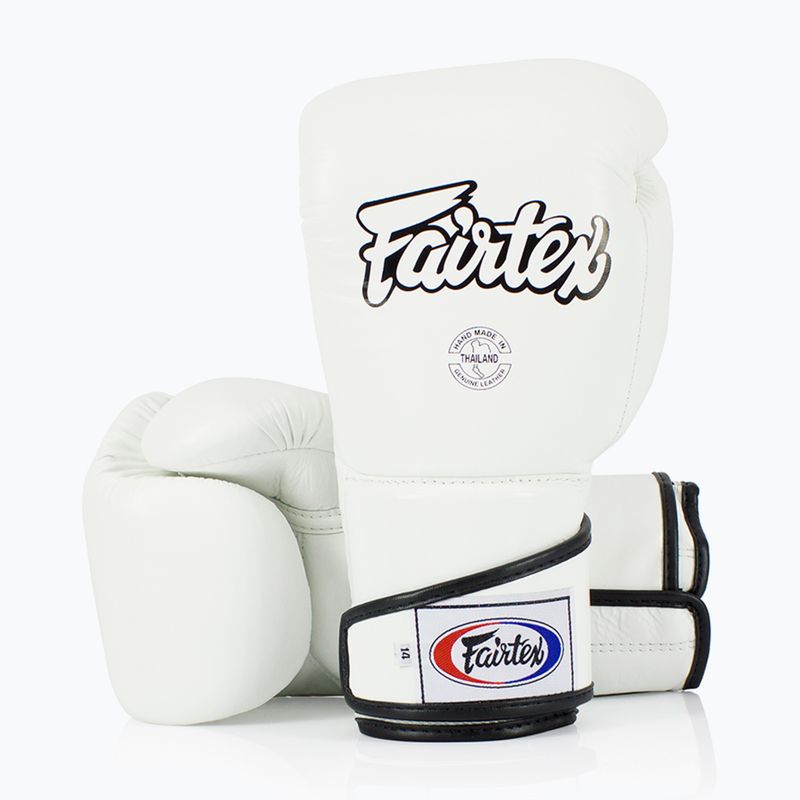Боксови ръкавици Fairtex Stylish Angular Sparring - Locked Thumb white 4
