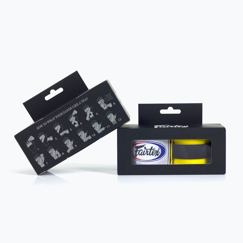 Боксови бандажи Fairtex Handwraps 300 cm yellow 3
