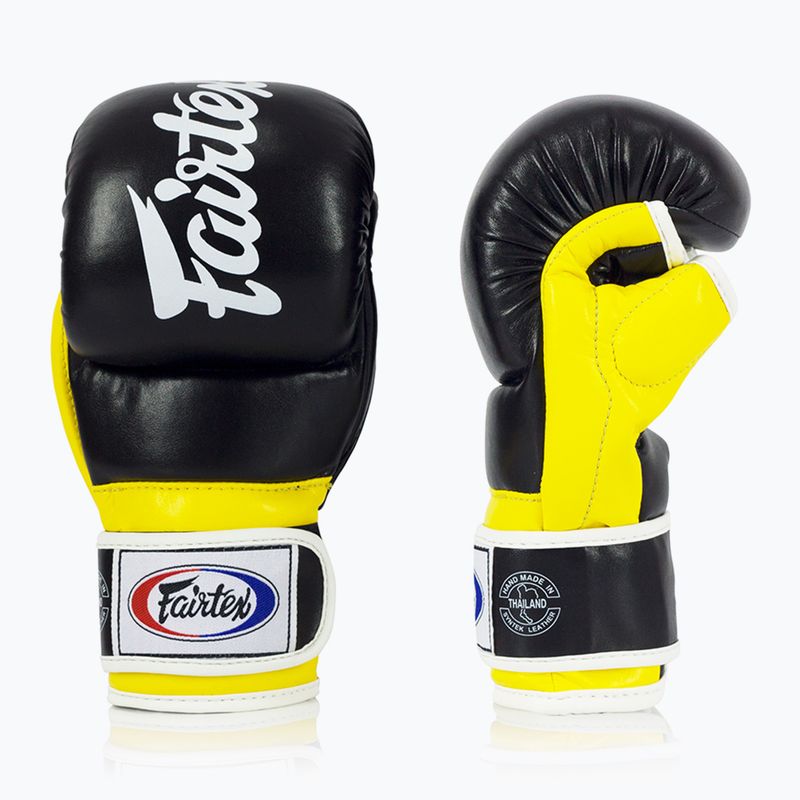 Fairtex Super Sparring Граплинг ръкавици черни/жълти 3