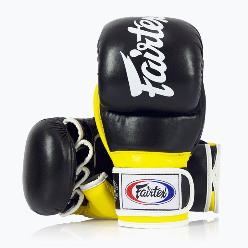 Fairtex Super Sparring Граплинг ръкавици черни/жълти 4