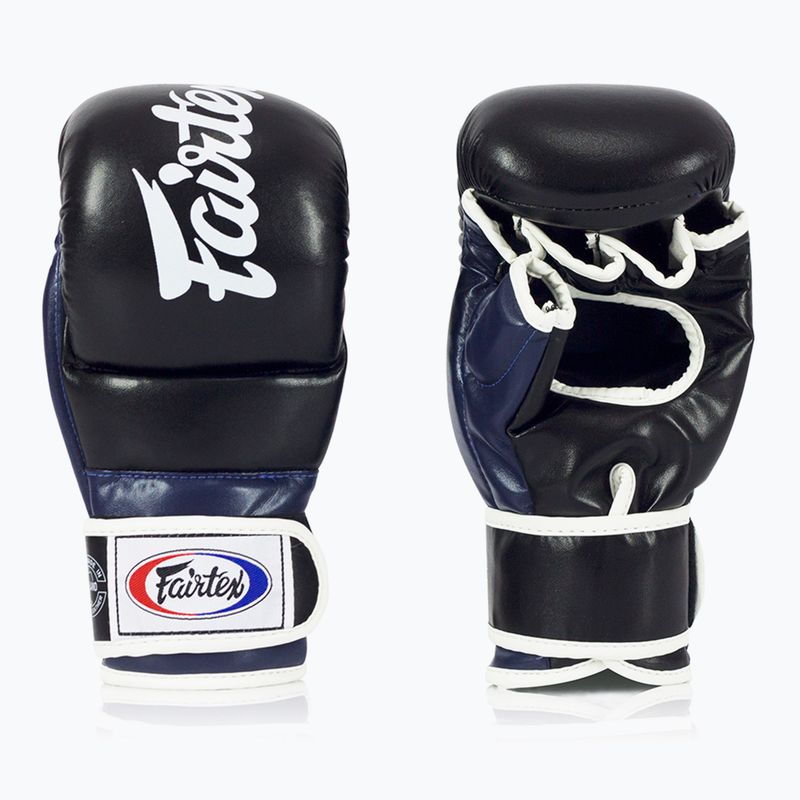 Fairtex Super Sparring Граплинг ръкавици черни/сини 2