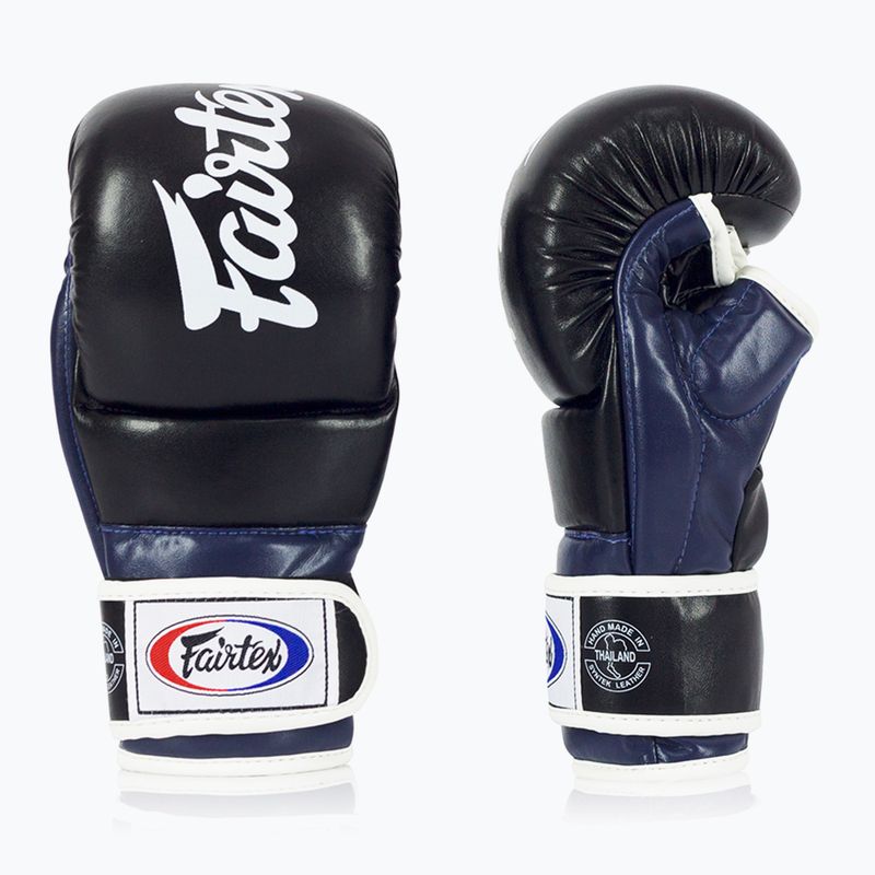 Fairtex Super Sparring Граплинг ръкавици черни/сини 3