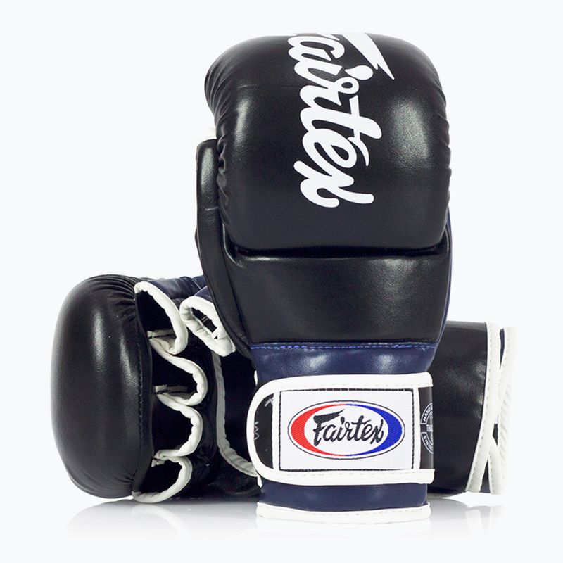 Fairtex Super Sparring Граплинг ръкавици черни/сини 4