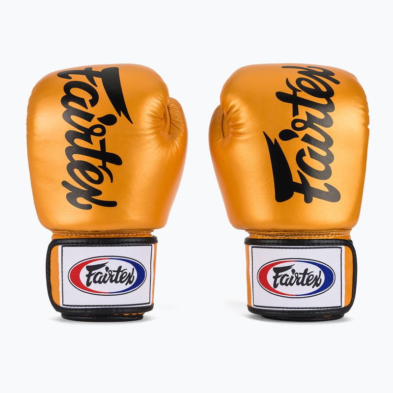 Боксови ръкавици Fairtex Deluxe Tight-Fit gold 2