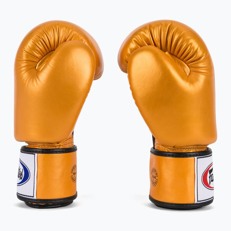 Боксови ръкавици Fairtex Deluxe Tight-Fit gold 4