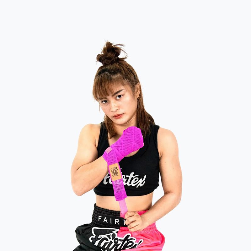 Боксови бандажи Fairtex Elastic Handwraps 455 cm pink 3
