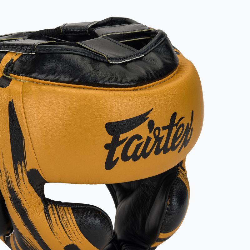 Боксова каска Fairtex Microfiber Headguard gold 4
